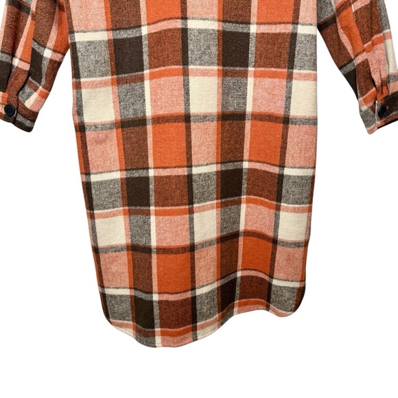 American Singer Orange Plaid Inspired By Cover Art Fall Oversized Shacket Sz M - Picture 14 of 14